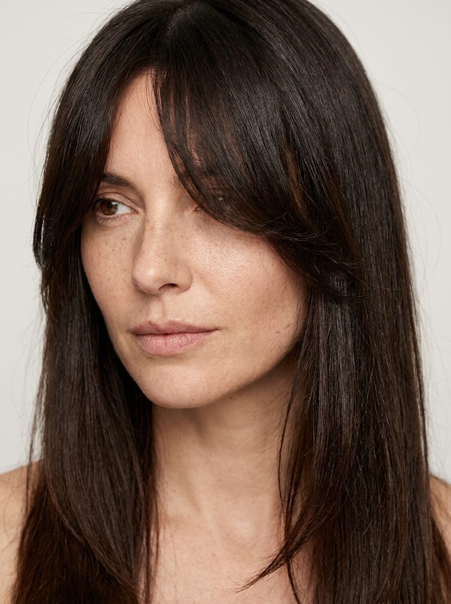 Glatte Haare mit Curtain Bangs - Frisur für glatte Haare